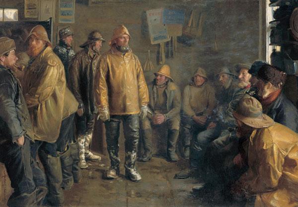 Michael Ancher In the grocery store on a winter day when there is no fishing China oil painting art